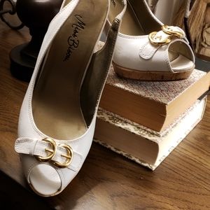 🛍Miss Bisou Peep toe sling back heel  shoes.